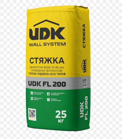 UDK FL 200 Стяжка цементна М200, 10-80 мм, тепла підлога 25 кг