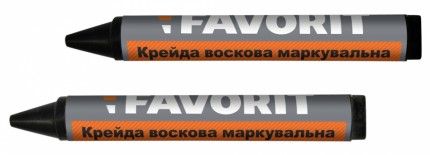 Мел маркировочный восковой, черная, 2 шт Favorit 04-341