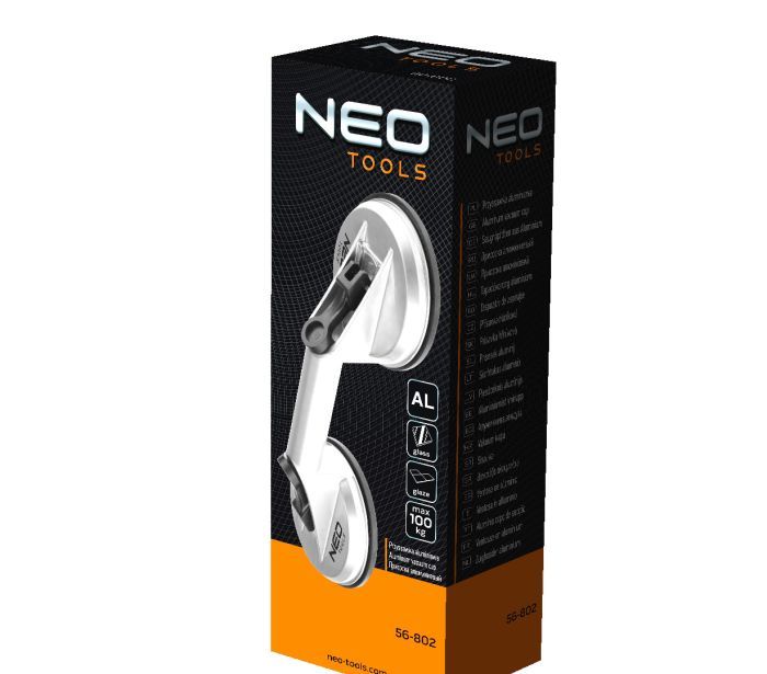 Присоска для установки стёкол и керамики, двойная алюминиевая, до 100 кг; NEO 56-802