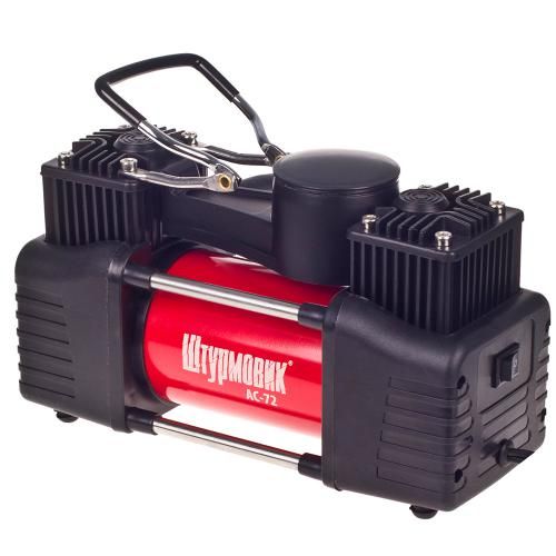 Компрессор AC72 150psi/25Amp /90л/2 цилиндра/шланг 5,0м/клеммы Штурмовик-Украина