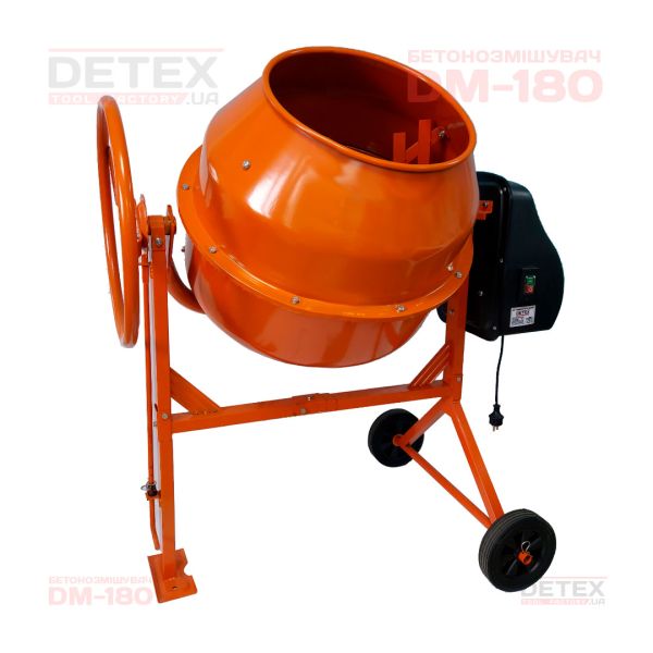 Бетономешалка, бак-120л, готовая смесь  90л, 600Вт, 35об/мин. DETEX DM-120