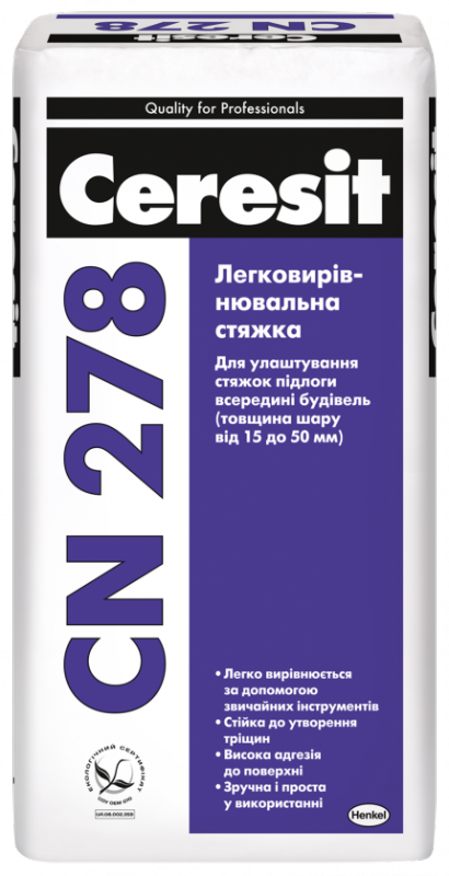 CERESIT CN 278 Легковыравнивающаяся стяжка 15-50 мм, 25 кг